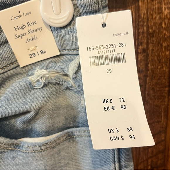 Abercrombie and fitch NWT women's super skinny ankle distressed blue jeans sz 8 - Picture 2 of 7